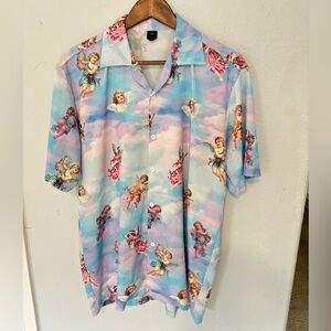 Zaful Men’s Angel Button Up Shirt